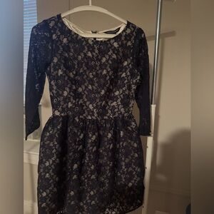 Cocktail lace knee length dress